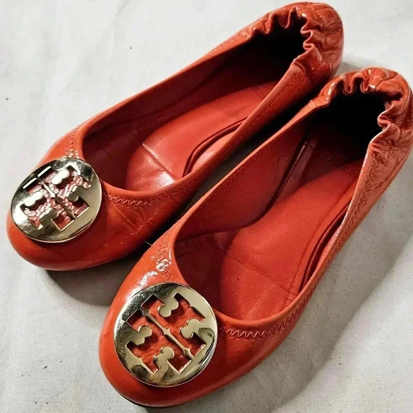 Tory burch Ballet slip on Flats Brick Classic Gold Hardware Sz 6 US - Picture 2 of 9